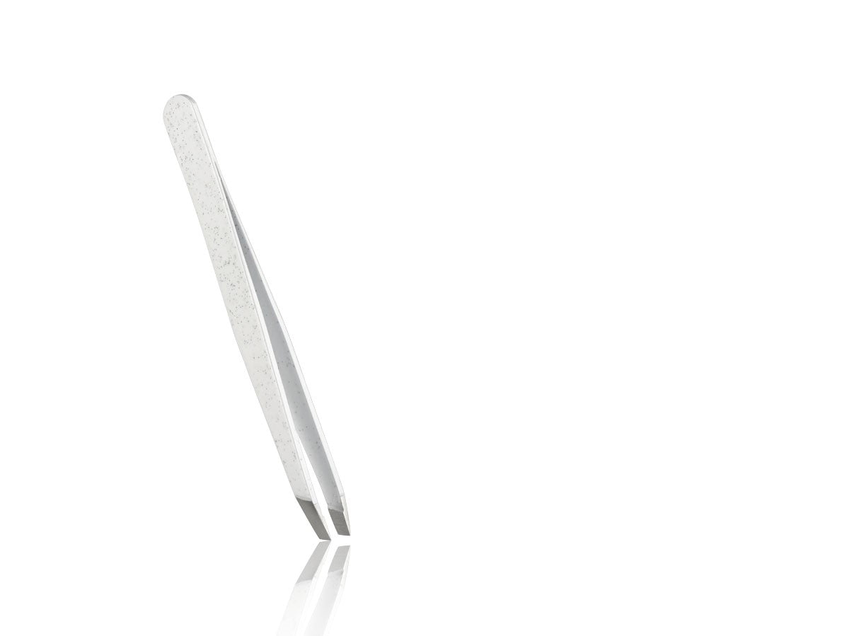 Pensetă Rubis Clasică cu Glitter Alb