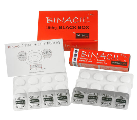 Cutie laminare gene și sprâncene Wimpernwelle, nuanță negru-albastru intens – culoare profesională pentru rezultate durabile.