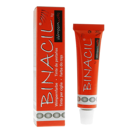 Binacil Wimpernwelle vopsea negru deschis pentru gene și sprâncene – efect subtil, perfect pentru pielea deschisă sau look natural.