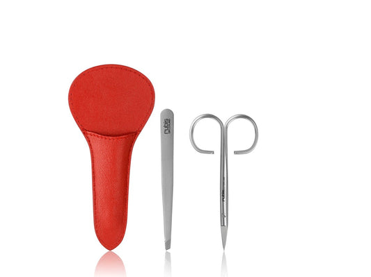 Set Combi cu Etui din Piele Roșu Rubis