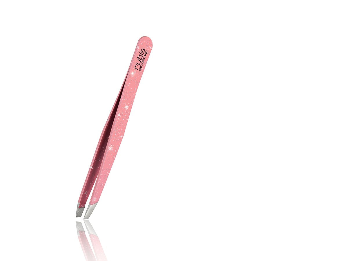 Pensetă Rubis Clasică cu Glitter Roz